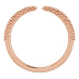 14K Rose Beaded Negative Space Ring - 51760103P photo 2
