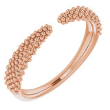 14K Rose Beaded Negative Space Ring - 51760103P photo