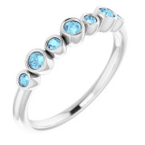14K White Aquamarine Bezel-Set Ring - 71844615P photo
