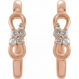 14K Rose .08 CTW Diamond Infinity-Inspired Hoop Earrings - 87057602P photo 2