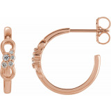 14K Rose .08 CTW Diamond Infinity-Inspired Hoop Earrings - 87057602P photo