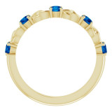 14K Yellow Blue Sapphire Stackable Link Ring - 72047618P photo 2