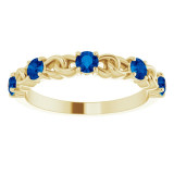 14K Yellow Blue Sapphire Stackable Link Ring - 72047618P photo 3