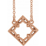 14K Rose Vintage-Inspired Geometric 18 Necklace - 86922607P photo