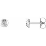 14K White 1/8 CTW Diamond Domed Stud Earrings - 86687600P photo