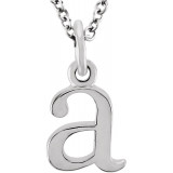 14K White Lowercase Initial a 16 Necklace - 8578070001P photo