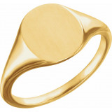 10K Yellow 11x9 mm Oval Signet Ring - 51552106P photo