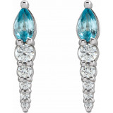 14K White Blue Zircon & 1/4 CTW Diamond Earrings - 870256012P photo 2