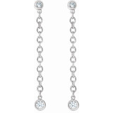 14K White 1/5 CTW Diamond Bezel Set Chain Earrings - 65346360000P photo 2