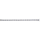 14K White Lab-Grown Blue Sapphire & 1/10 CTW Diamond Line 7 Bracelet - 651634101P photo 3