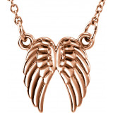 14K Rose Tiny Poshu00ae Angel Wings 16-18 Necklace - 858001003P photo