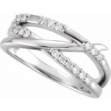 14K White 1/4 CTW Diamond Criss-Cross Ring - 1226596001P photo 3