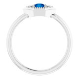 14K White Blue Sapphire Geometric Ring - 72111600P photo 2