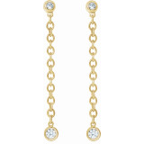 14K Yellow 1/5 CTW Diamond Bezel Set Chain Earrings - 65346360001P photo 2