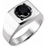 14K White Onyx Solitaire Ring - 9240102P photo