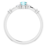 14K White Blue Zircon & 1/6 CTW Diamond Ring - 720886013P photo 2