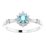 14K White Blue Zircon & 1/6 CTW Diamond Ring - 720886013P photo 3