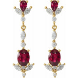 14K Yellow Ruby & 3/4 CTW Diamond Dangle Earrings - 86907601P photo 2