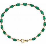 14K Yellow Lab-Grown Emerald 7.25 Bracelet - 65153960002P photo