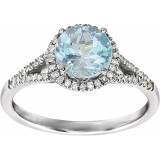 14K White Sky Blue Topaz & 1/5 CTW Diamond Ring - 65130070004P photo 3