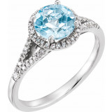 14K White Sky Blue Topaz & 1/5 CTW Diamond Ring - 65130070004P photo