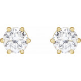 14K Yellow 5 mm SI2-SI3 1 CTW Diamond 6-Prong Wire Basket Earrings - 292366117P photo 2
