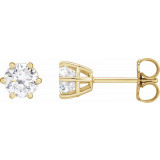 14K Yellow 5 mm SI2-SI3 1 CTW Diamond 6-Prong Wire Basket Earrings - 292366117P photo