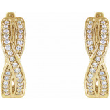 14K Yellow 1/5 CTW Diamond Infinity-Inspired Hoop Earrings - 65295860001P photo 2