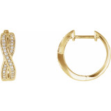 14K Yellow 1/5 CTW Diamond Infinity-Inspired Hoop Earrings - 65295860001P photo