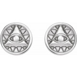 14K White Eye of Providence Earrings - 87026600P photo 2