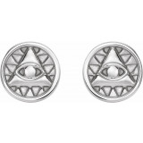 14K White Eye of Providence Earrings - 87026600P photo 2