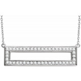 14K White 3/8 CTW Diamond Rectangle 16-18 Necklace - 65188760001P photo