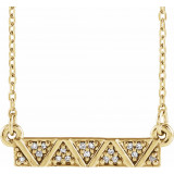 14K Yellow .05 CTW Diamond Geometric Bar 16-18 Necklace - 86714102P photo