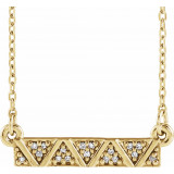 14K Yellow .05 CTW Diamond Geometric Bar 16-18 Necklace - 86714102P photo