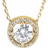 14K Yellow 1/2 CTW Diamond Halo-Style 16 Necklace - 85916106P photo