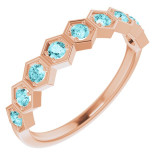 14K Rose Blue Zircon Stackable Ring - 71876687P photo