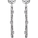 14K White 1/8 CTW Diamond Vintage-Inspired Dangle Earrings - 87044600P photo 2