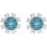 14K White Blue Zircon & .07 CTW Diamond Earrings - 20000286085P photo 2