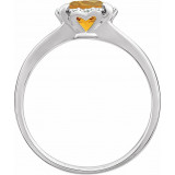 14K White Citrine & .05 CTW Diamond Ring - 65195260011P photo 2
