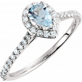 14K White Aquamarine & 3/8 CTW Diamond Engagement Ring - 6887170000P photo