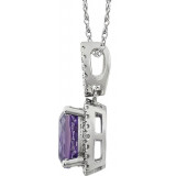 14K White Amethyst & .03 CTW Diamond 18 Necklace - 651606100P photo 2