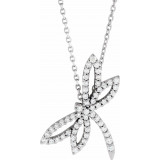 14K White 1/3 CTW Diamond Dragonfly 16 Necklace - 6712684401P photo