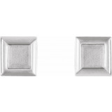 14K White Square Petite Earrings - 86659600P photo 2