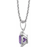 14K White Amethyst & .05 CTW Diamond 18 Necklace - 65195360002P photo 2