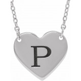 14K White Engravable 12x11 mm  Heart 16-18 Necklace - 867741000P photo 3