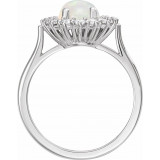 14K White Ethiopian Opal & 3/8 CTW Diamond Ring - 72070606P photo 2