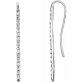Platinum 1/3 CTW Diamond Bar Earrings - 65222860003P photo