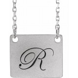 14K White Geometric 18 Necklace - 86559105P photo