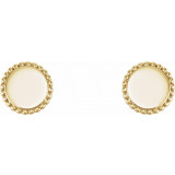 14K Yellow Engravable Beaded Earrings - 86471601P photo 2