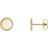 14K Yellow Engravable Beaded Earrings - 86471601P photo